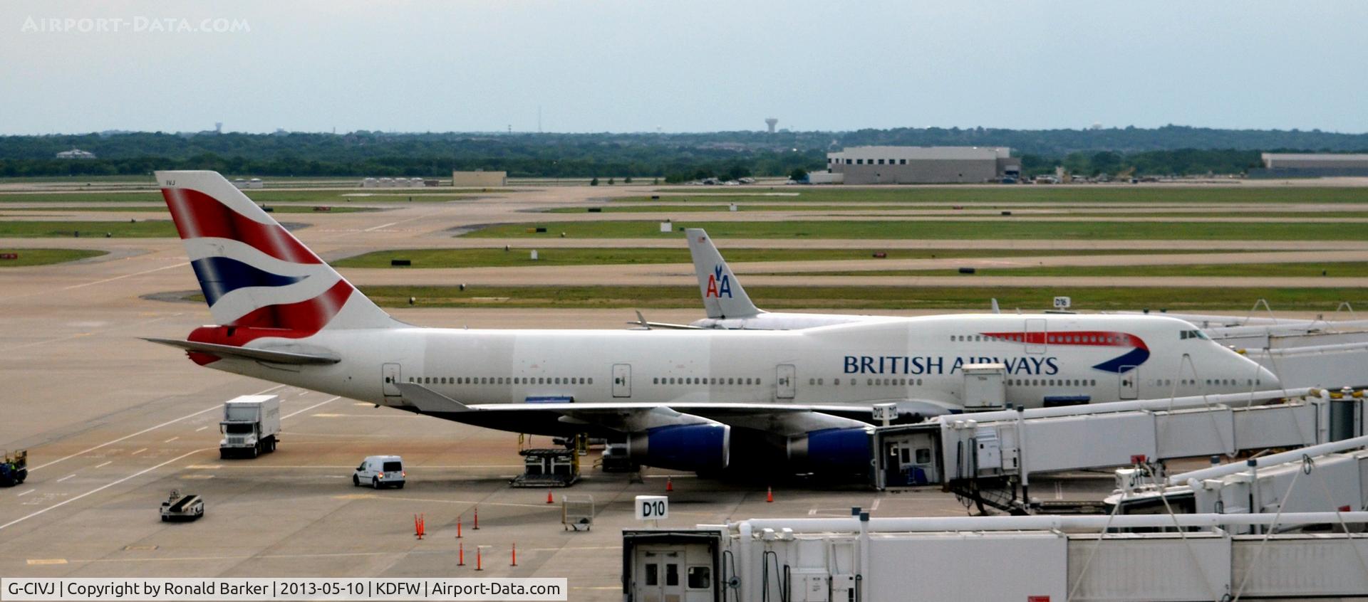 G-CIVJ, 1997 Boeing 747-436 C/N 25817, Gate DFW TX