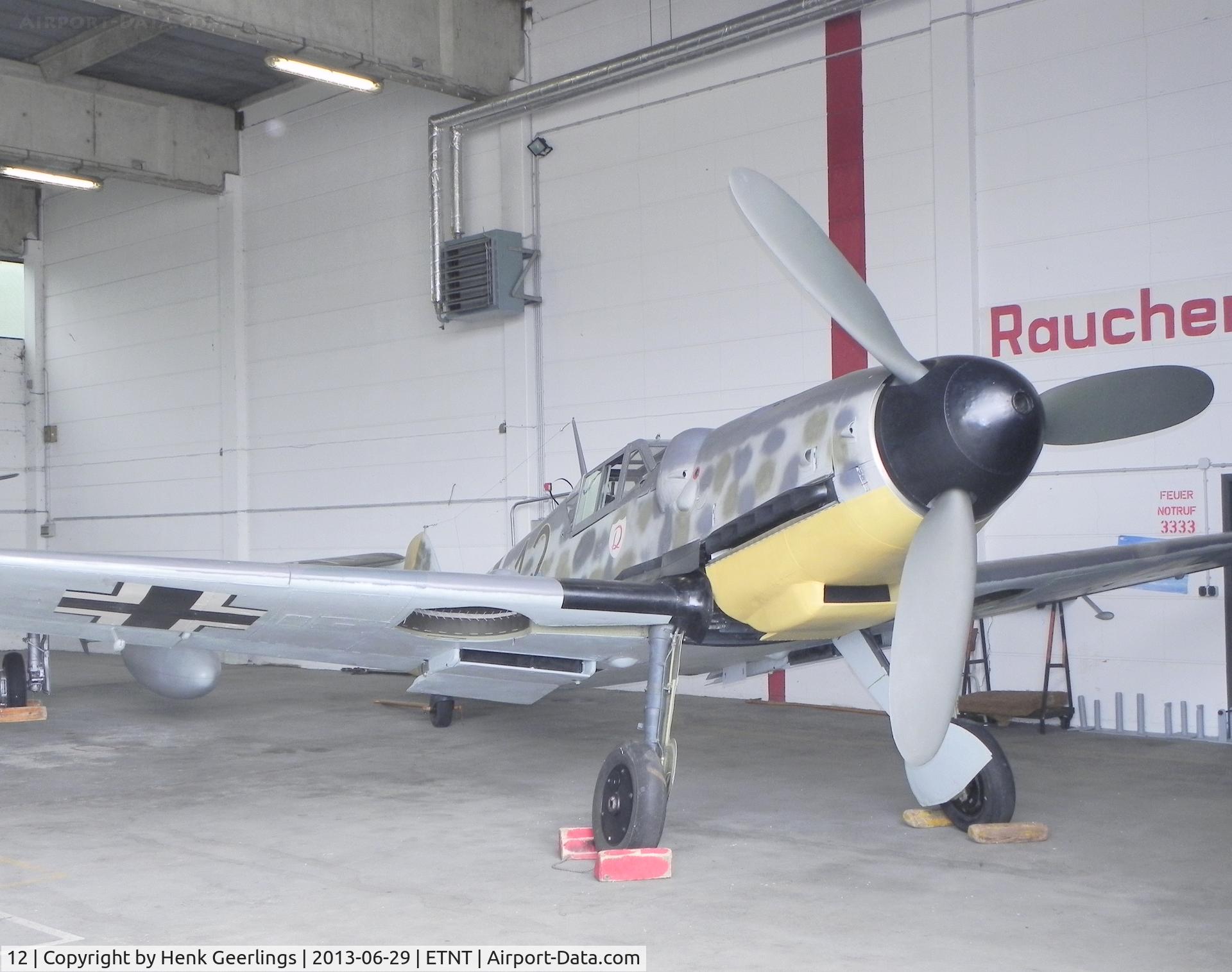 12, Messerschmitt Bf-109G-6/R-6 C/N 174, Farewell Phantom, F14F  Air Show.
Messerschmitt Bf109 , 12 , in Base Museum at Wittmund AFB
