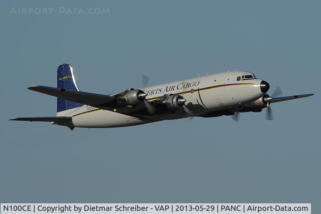 N100CE, 1953 Douglas C-118A Liftmaster (DC-6A) C/N 44662, Everts Air Cargo DC6
