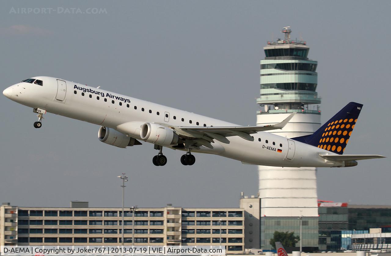 D-AEMA, 2009 Embraer 195LR (ERJ-190-200LR) C/N 19000290, Augsburg Airways