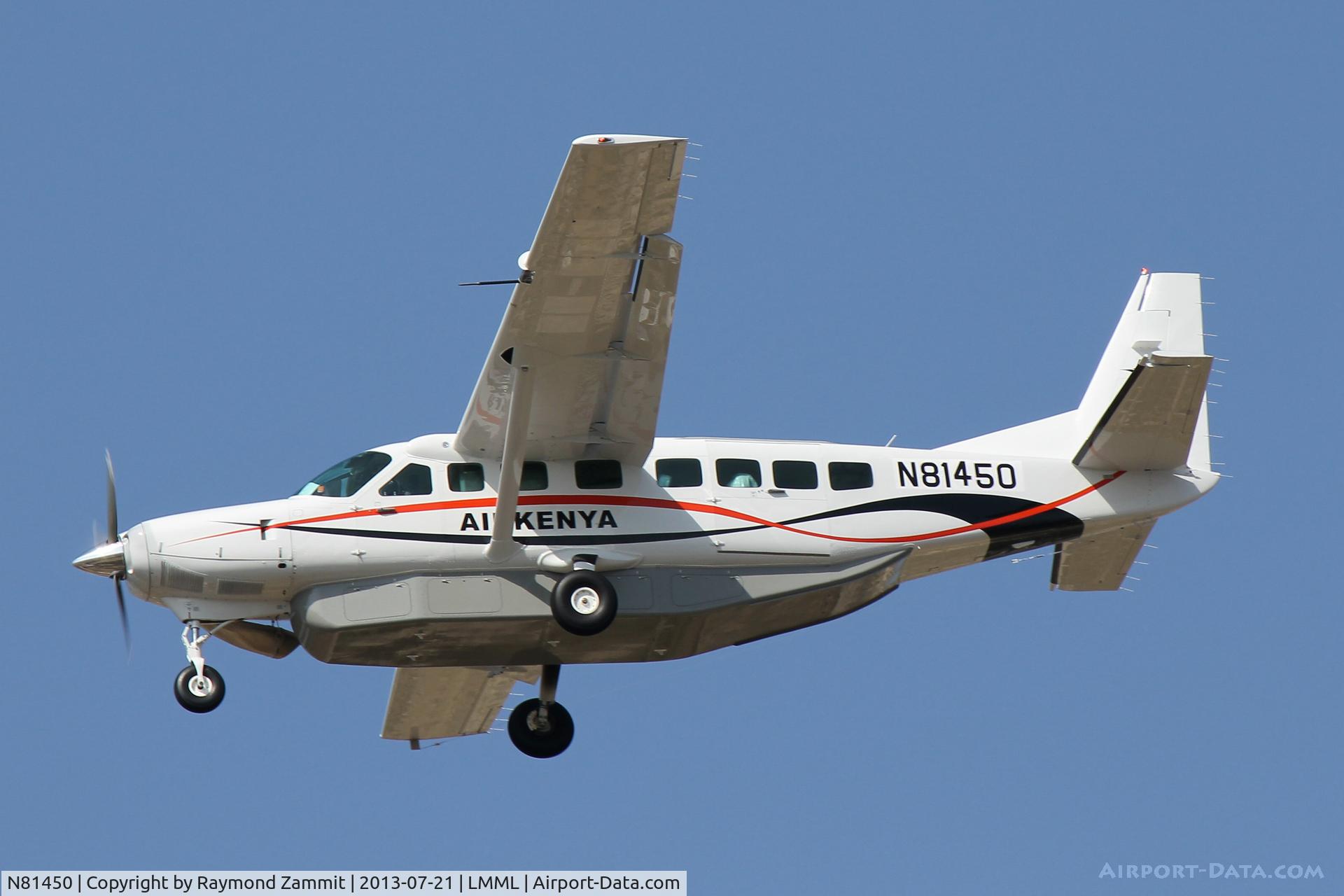N81450, Cessna 208 Caravan I C/N 208B5028, Cessna208B Caravan of Air Kenya seen here landing in Malta during its delivery flight.
