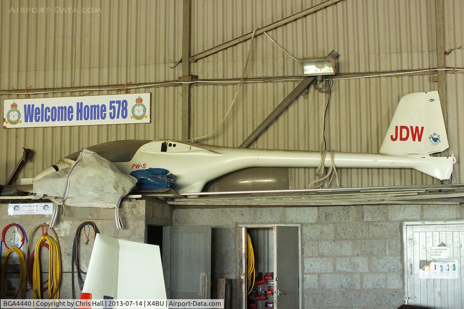BGA4440, PZL-Bielsko PW-5 Smyk C/N Not found BGA4440, Damaged beyong repair 11th August 2000, stored in the hangar at the Burn Gliding Club