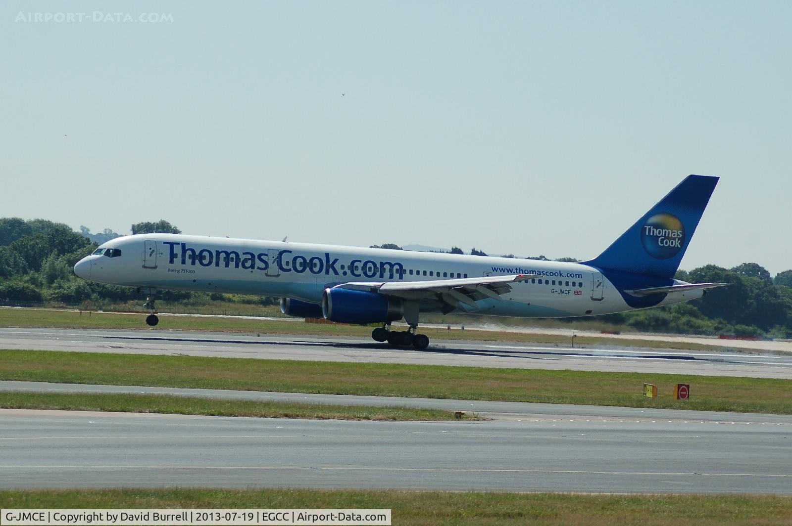 G-JMCE, 2000 Boeing 757-25F C/N 30758, Thomas Cook Boeing 757 GG-JMCE Landing at Manchester Airport.