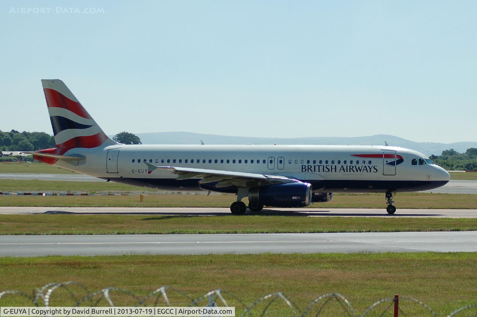 G-EUYA, 2008 Airbus A320-232 C/N 3697, British Airways Airbus A320 Taxiing at Manchester Airport.