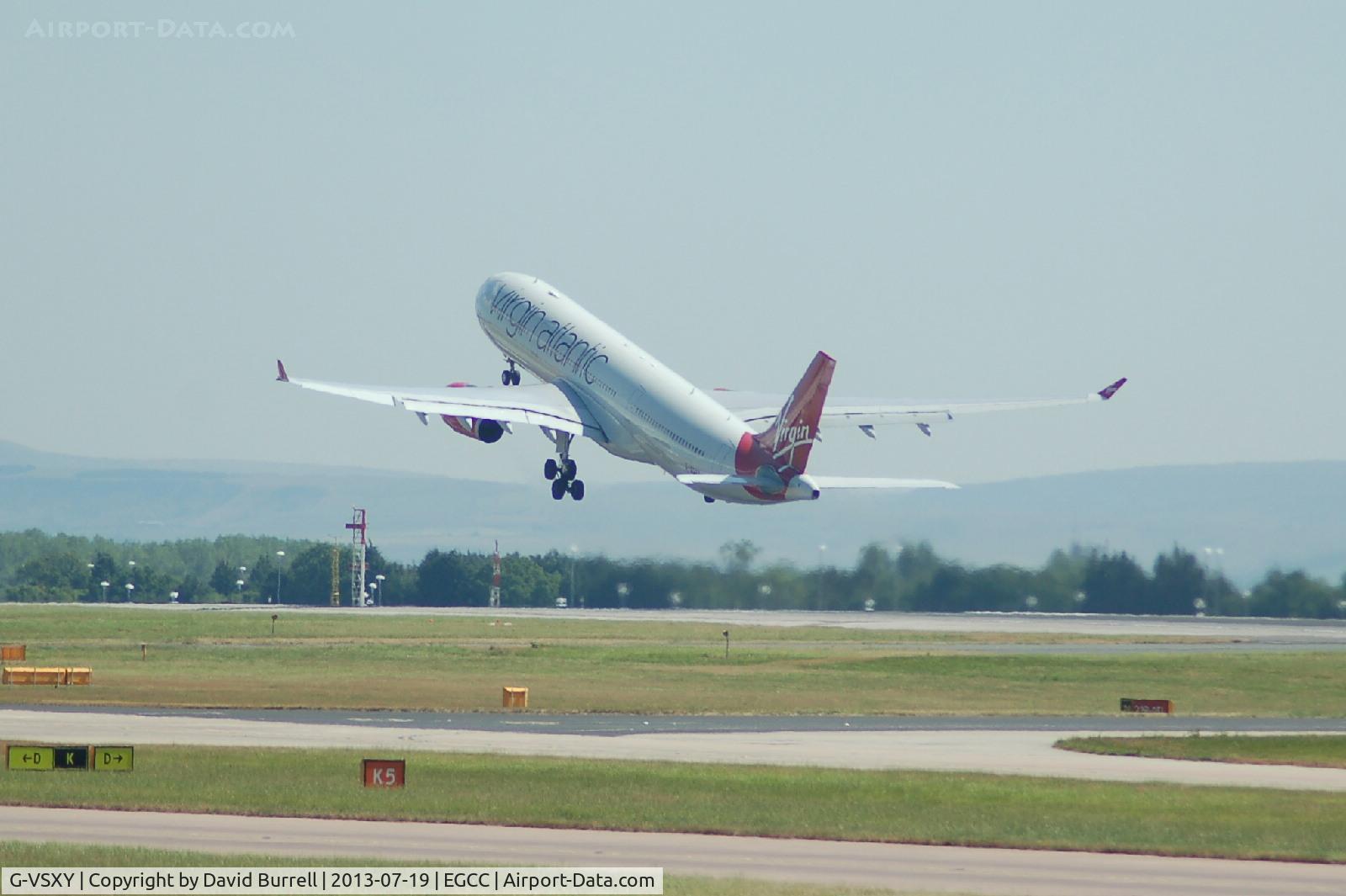 G-VSXY, 2010 Airbus A330-343X C/N 1195, Virgin Atlantic Airbus A330 Taking Off from Manchester Airport.