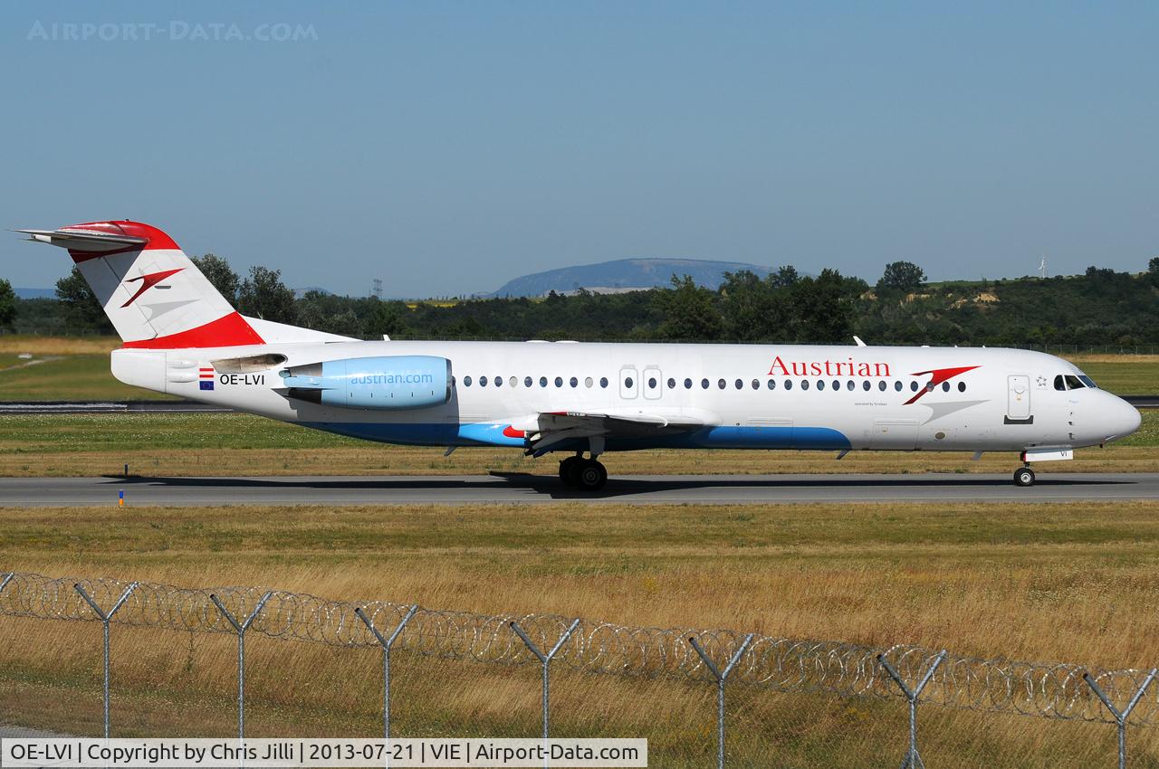 OE-LVI, 1993 Fokker 100 (F-28-0100) C/N 11468, Austrian Airlines