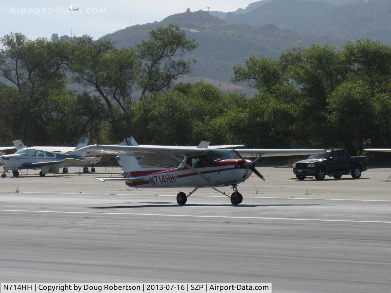 N714HH, 1977 Cessna 150M C/N 15079185, 1977 Cessna 150M, Continental O-200 100 Hp, landing roll Rwy 22