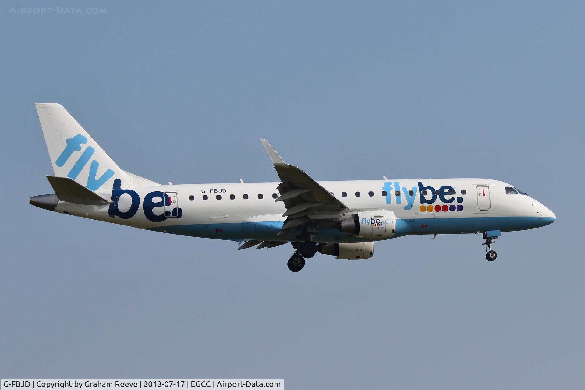G-FBJD, 2011 Embraer 175STD (ERJ-170-200) C/N 17000329, On finals to land at Manchester.
