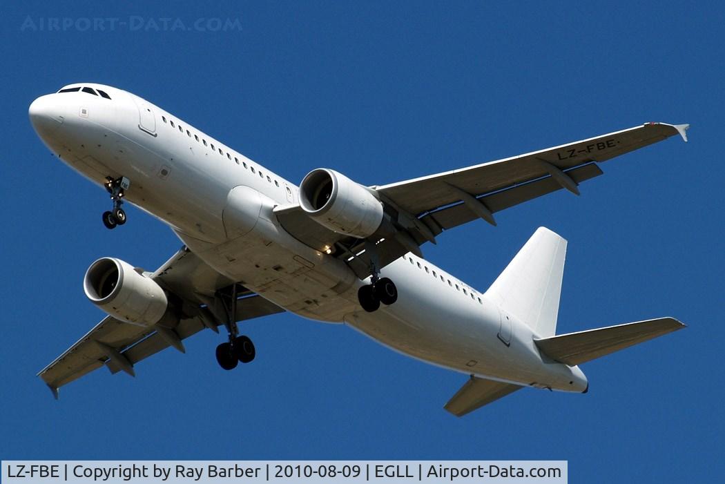 LZ-FBE, 2009 Airbus A320-214 C/N 3780, Airbus A320-214 [3780] (Bulgaria Air) Home~G 09/08/2010. On approach 27R all white scheme.