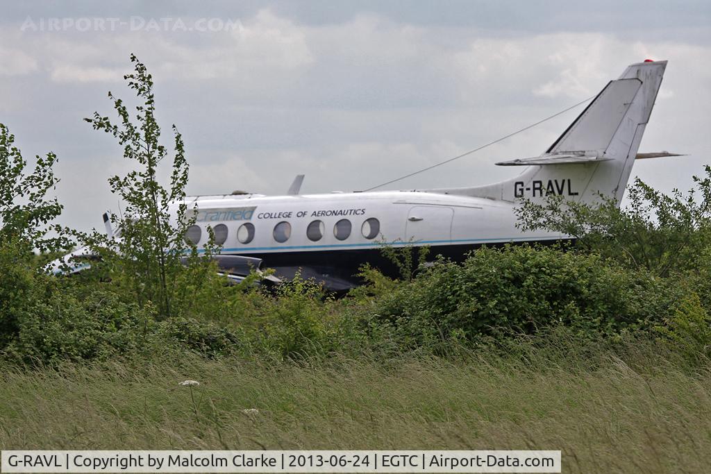 G-RAVL, 1969 Handley Page HP-137 Jetstream 200 C/N 208, Once proud member of Cranfield University's fleet, now deteriorating in a corner of the Airport. June 2013.