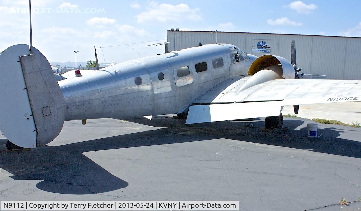 N9112, 1950 Beech D18S C/N A-546, At Van Nuys - wearing N190CE -  why ???