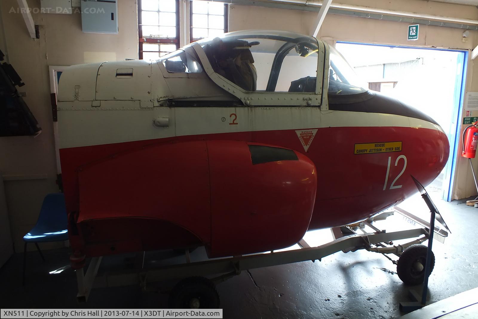 XN511, 1960 Hunting P-84 Jet Provost T.3 C/N PAC/W/11800, preserved at the South Yorkshire Aircraft Museum, AeroVenture, Doncaster