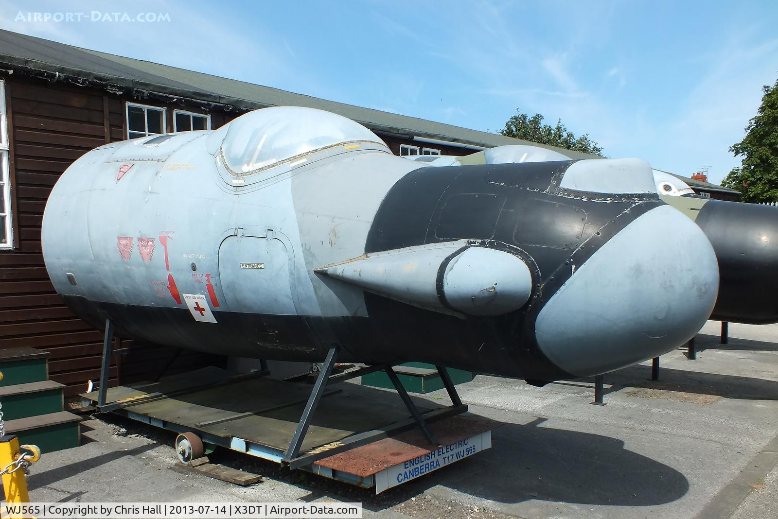 WJ565, English Electric Canberra T.17 C/N EEP71148, preserved at the South Yorkshire Aircraft Museum, AeroVenture, Doncaster