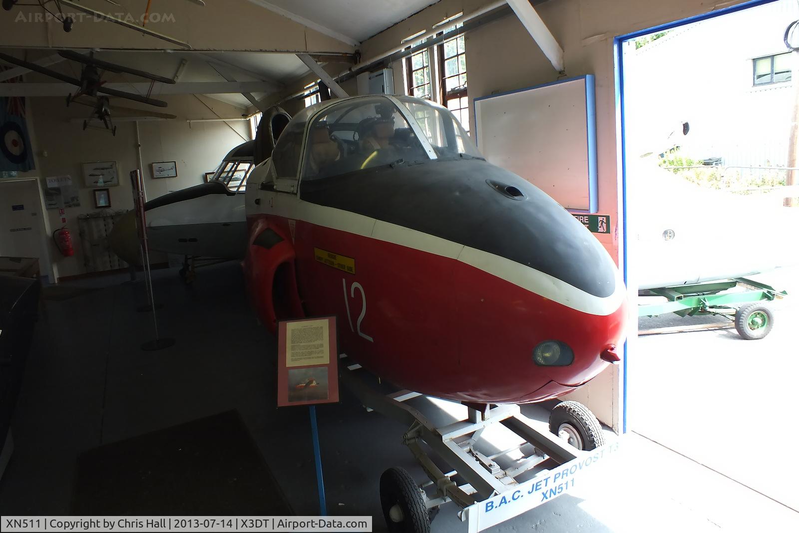XN511, 1960 Hunting P-84 Jet Provost T.3 C/N PAC/W/11800, preserved at the South Yorkshire Aircraft Museum, AeroVenture, Doncaster