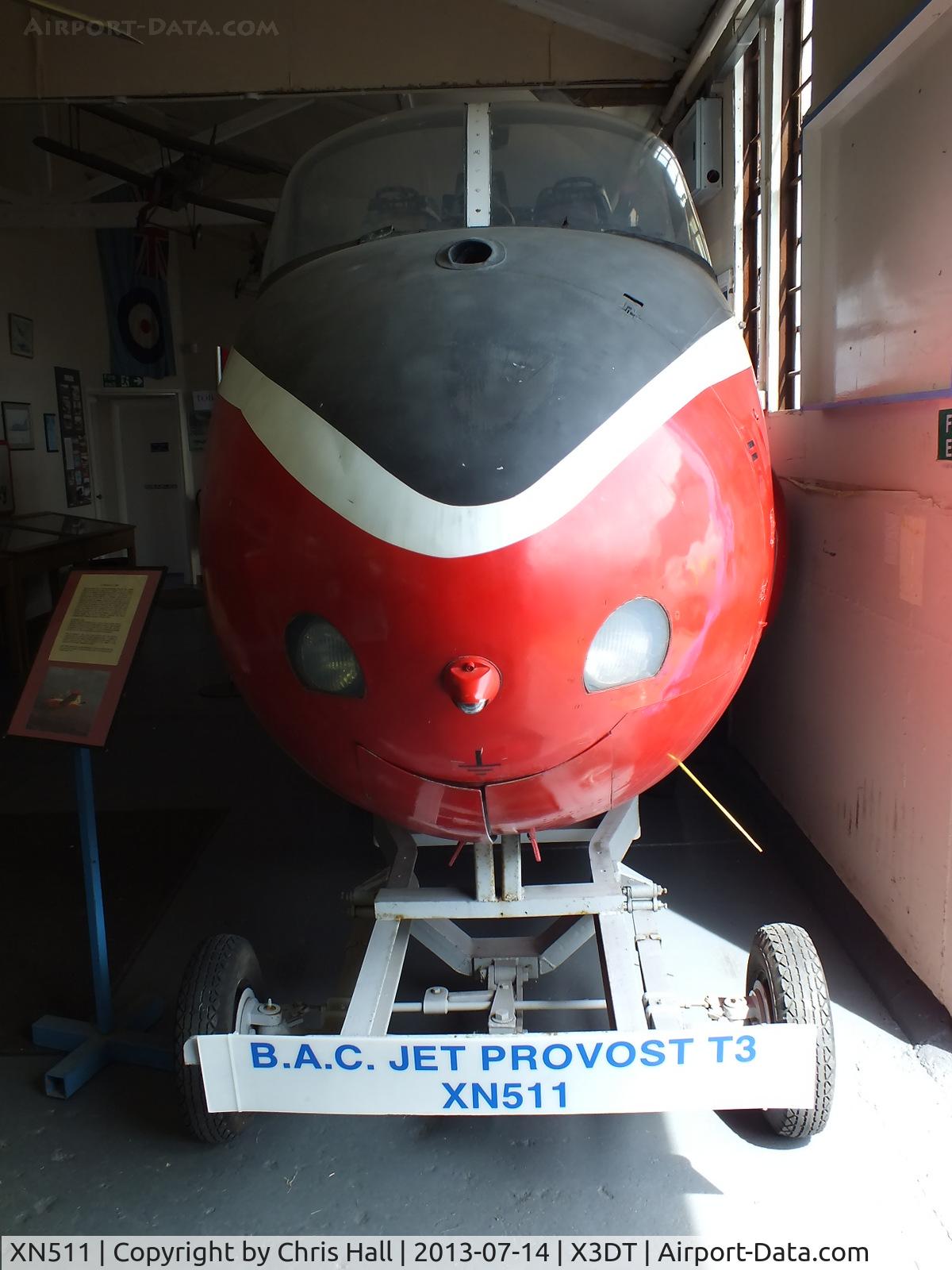 XN511, 1960 Hunting P-84 Jet Provost T.3 C/N PAC/W/11800, preserved at the South Yorkshire Aircraft Museum, AeroVenture, Doncaster