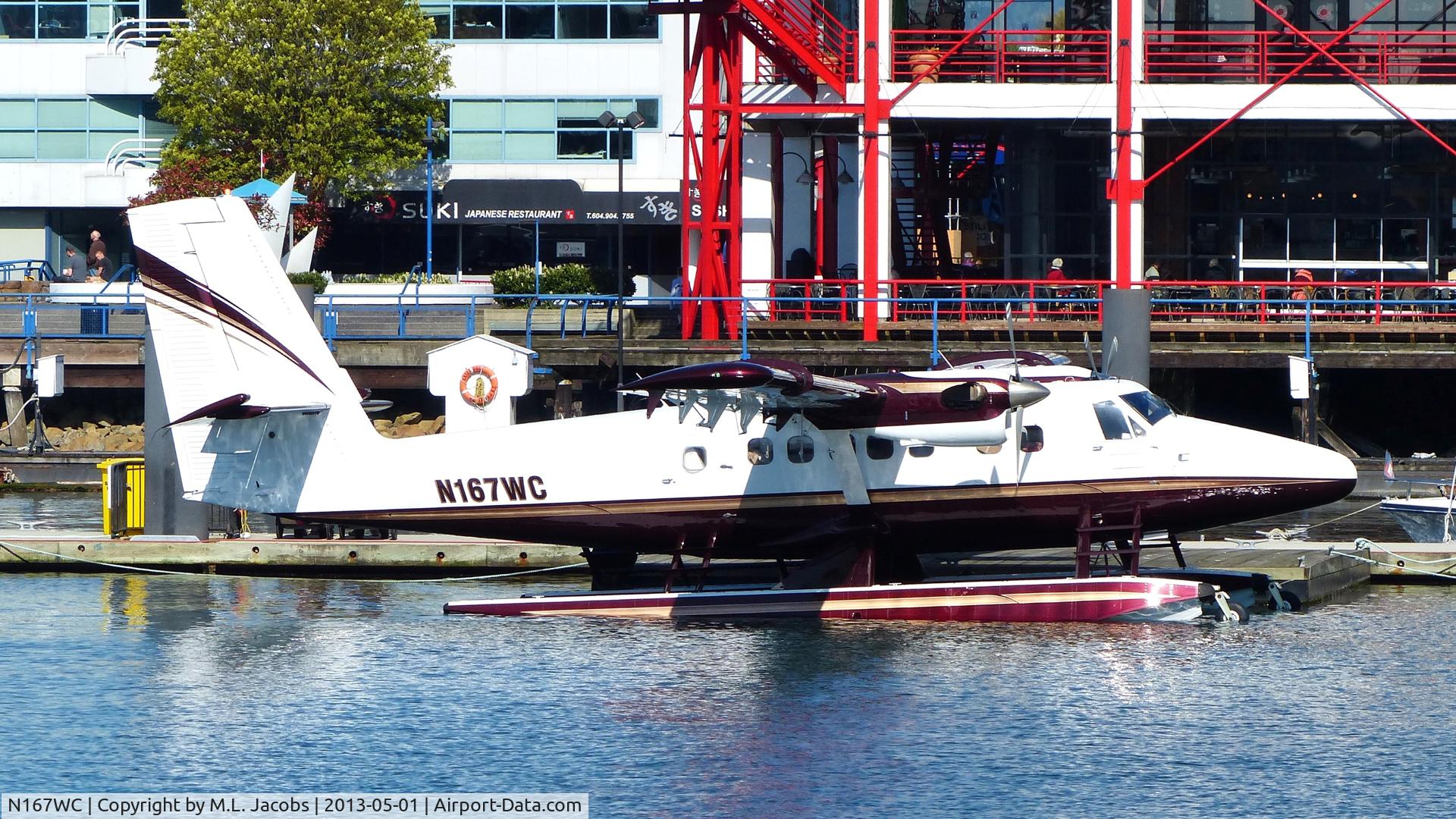 N167WC, 1972 De Havilland Canada DHC-6-300 Twin Otter C/N 343, Tied up at SEASPAN dock in North Vancouver beside Lonsdale Quay.