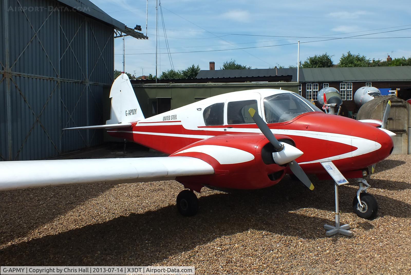 G-APMY, 1958 Piper PA-23-160 Apache C/N 23-1258, preserved at the South Yorkshire Aircraft Museum, AeroVenture, Doncaster