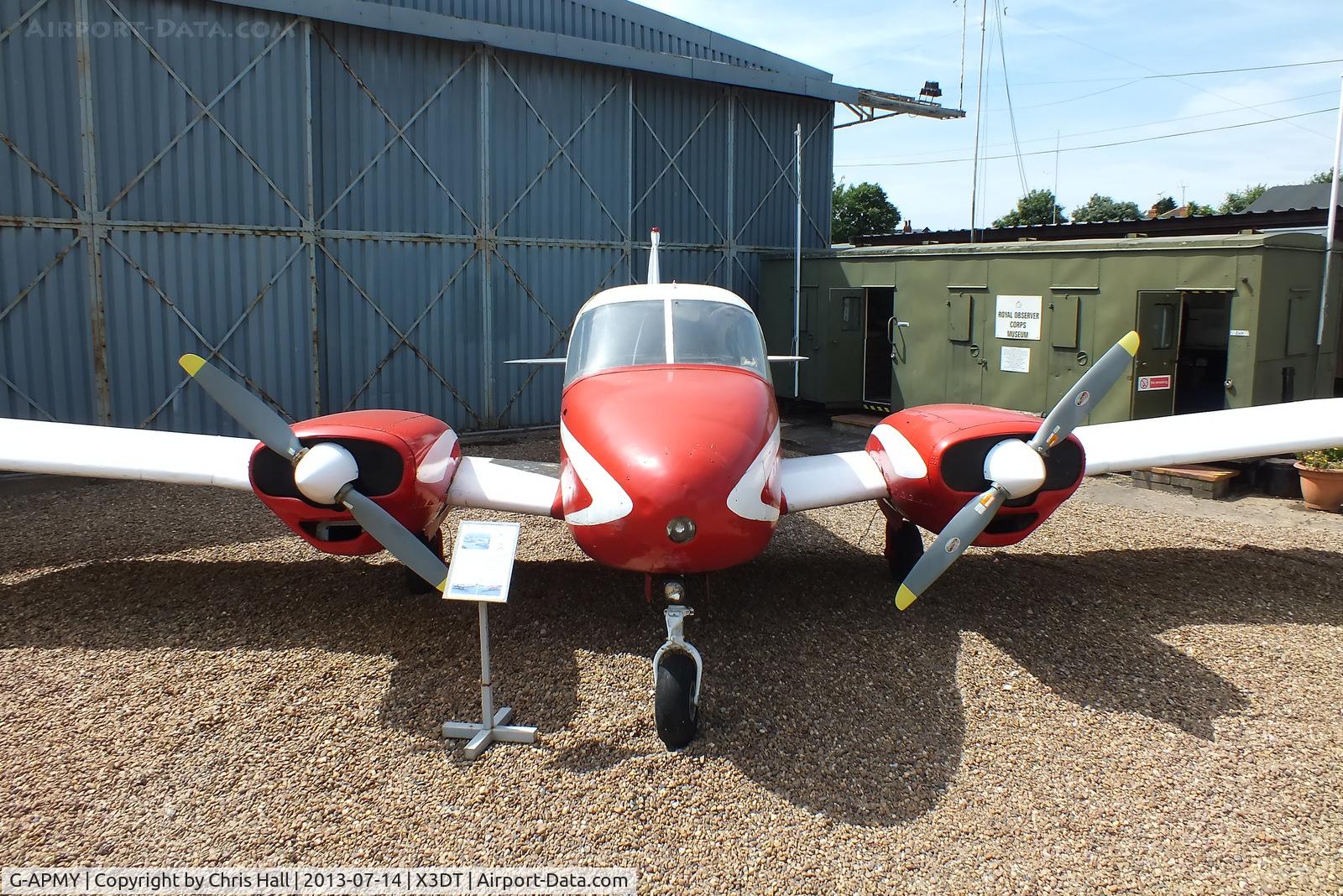 G-APMY, 1958 Piper PA-23-160 Apache C/N 23-1258, preserved at the South Yorkshire Aircraft Museum, AeroVenture, Doncaster