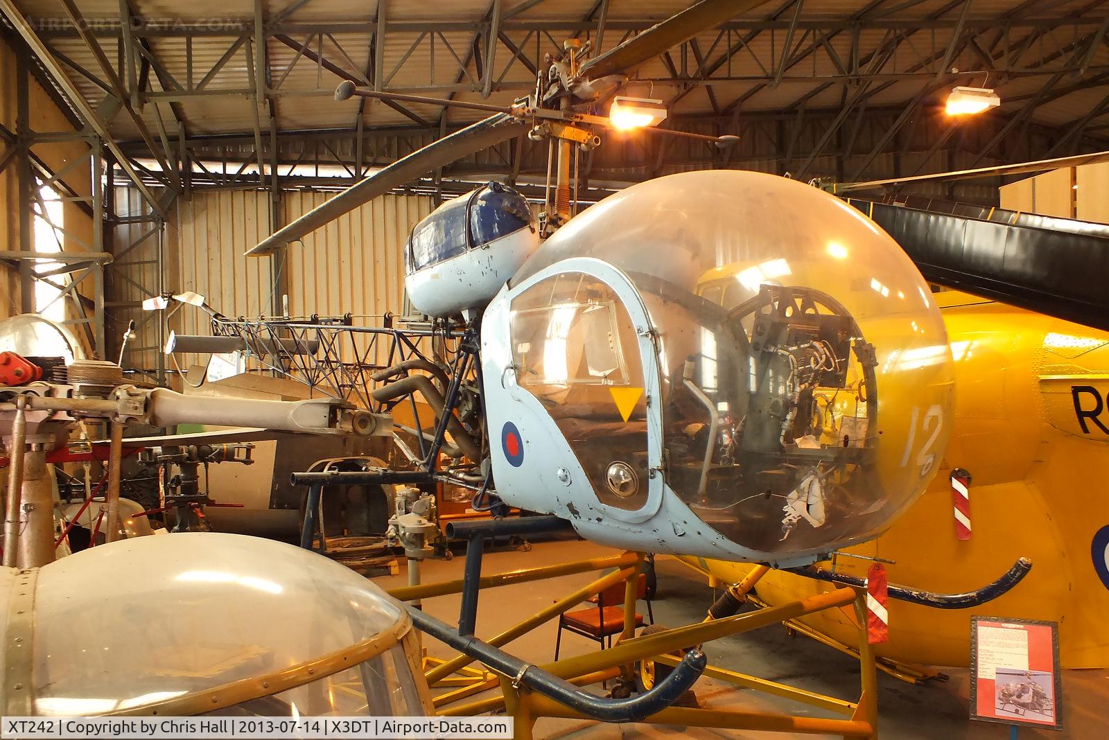 XT242, 1966 Westland Sioux AH.1 C/N WA401, preserved at the South Yorkshire Aircraft Museum, AeroVenture, Doncaster