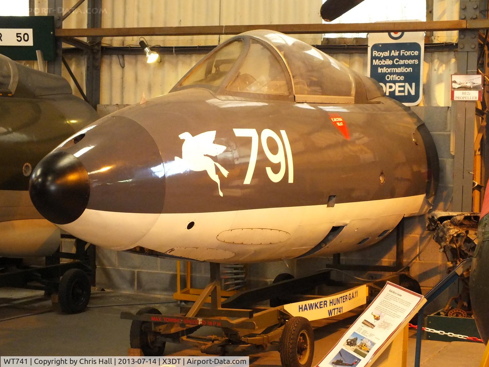 WT741, 1955 Hawker Hunter GA11 C/N 41H-670698, preserved at the South Yorkshire Aircraft Museum, AeroVenture, Doncaster