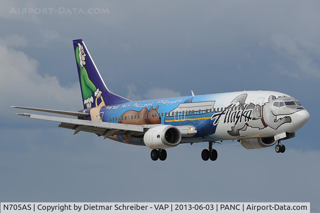 N705AS, 1998 Boeing 737-490 C/N 29318, Alaska Airlines Boeing 737-400