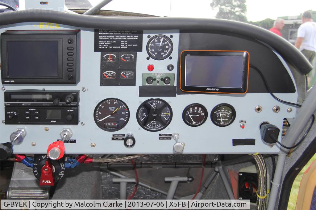 G-BYEK, 2000 Stoddard-Hamilton GlaStar GS-1 C/N PFA 295-13087, From RH seat. Stoddard-Hamilton GlaStar GS-1. Fishburn Airfield, July 2013.