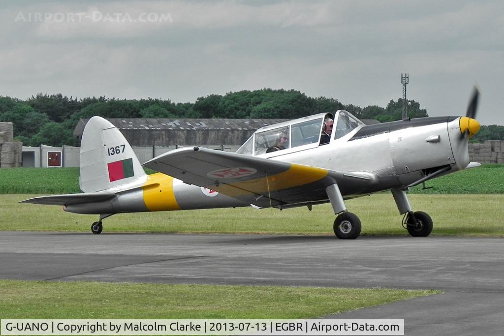 G-UANO, 1959 OGMA DHC-1 Chipmunk T.20 C/N OGMA-57, OGMA DHC-1 Chipmunk T.20 at The Real Aeroplane Company's Wings & Wheels Fly-In, Breighton Airfield, July 2013.