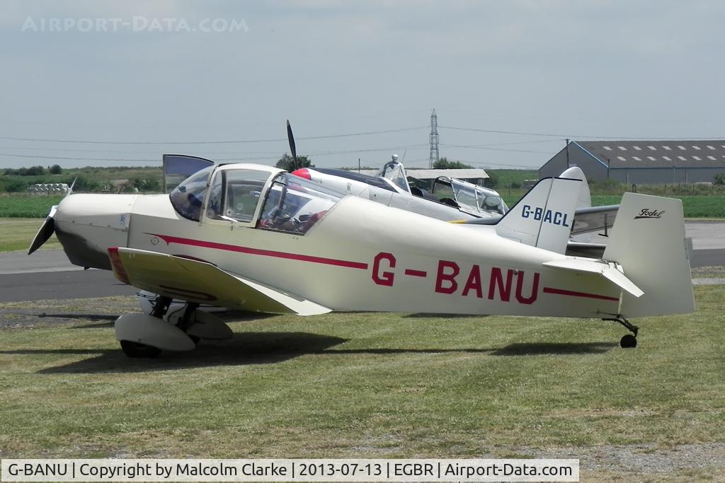 G-BANU, 1963 Wassmer (Jodel) D-120 Paris-Nice C/N 247, Jodel (Wassmer) D-120 Paris-Nice at The Real Aeroplane Company's Wings & Wheels Fly-In, Breighton Airfield, July 2013.