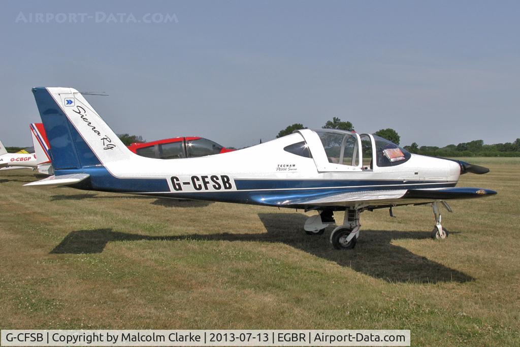 G-CFSB, 2008 Tecnam P-2002RG Sierra C/N LAA 333A-14864, Tecnam P-2002RG Sierra at The Real Aeroplane Company's Wings & Wheels Fly-In, Breighton Airfield, July 2013.