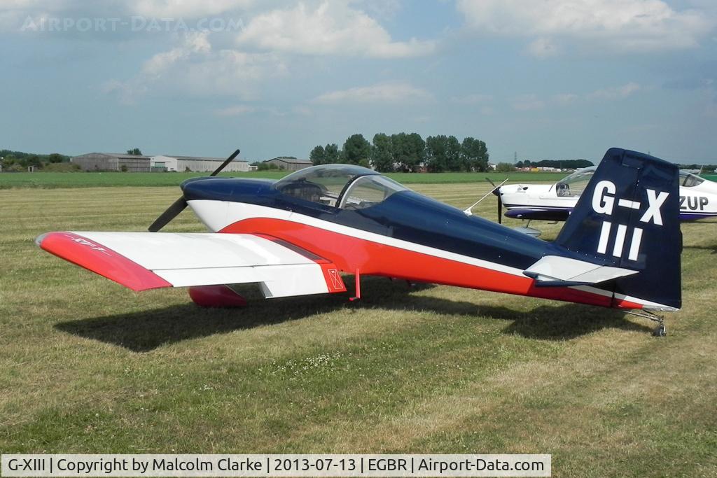 G-XIII, 2005 Vans RV-7 C/N PFA 323-14165, Vans RV-7 at The Real Aeroplane Company's Wings & Wheels Fly-In, Breighton Airfield, July 2013.