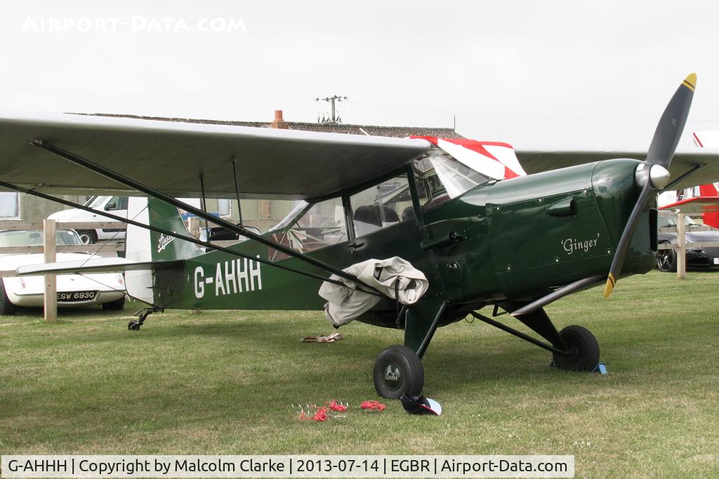 G-AHHH, 1946 Auster J-1N Alpha C/N 2011, Auster J-1N Alpha at The Real Aeroplane Company's Wings & Wheels Fly-In, Breighton Airfield, July 2013.