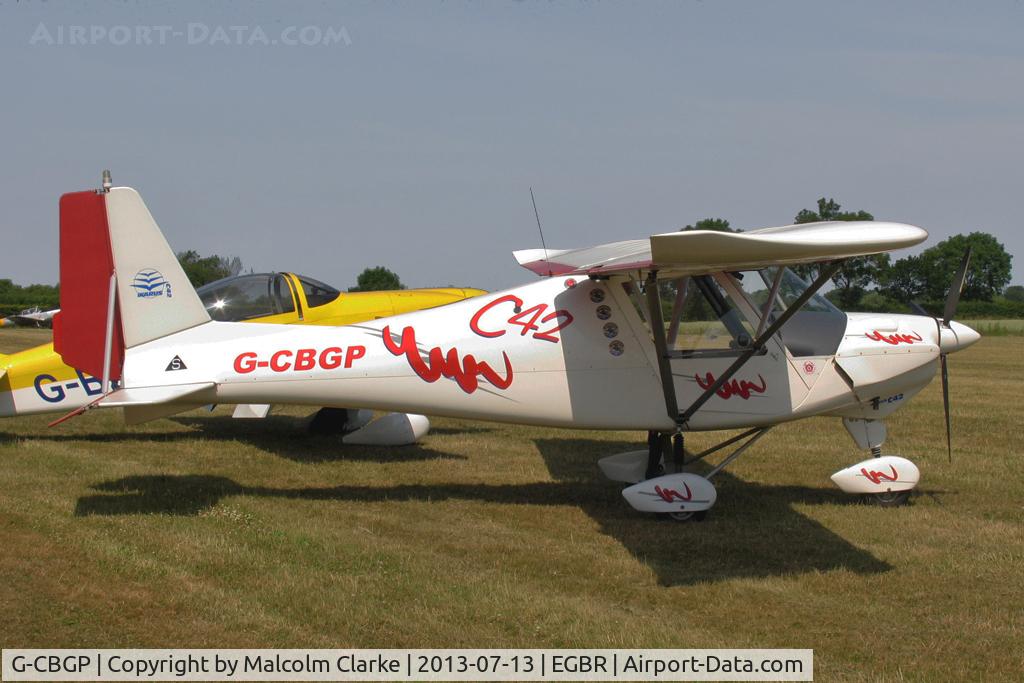 G-CBGP, 2001 Comco Ikarus C42 FB UK C/N PFA 322-13741, Ikarus C42 FB at The Real Aeroplane Company's Wings & Wheels Fly-In, Breighton Airfield, July 2013.