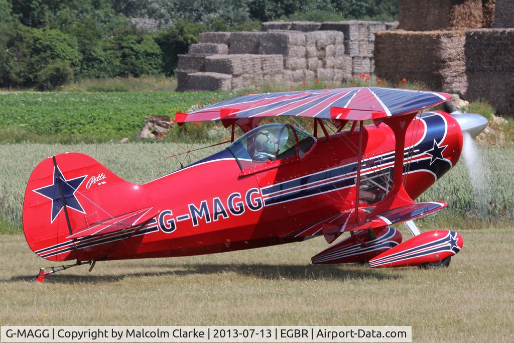 G-MAGG, 1983 Pitts S-1SE Special C/N PFA 009-10873, Pitts S-1SE at The Real Aeroplane Company's Wings & Wheels Fly-In, Breighton Airfield, July 2013.