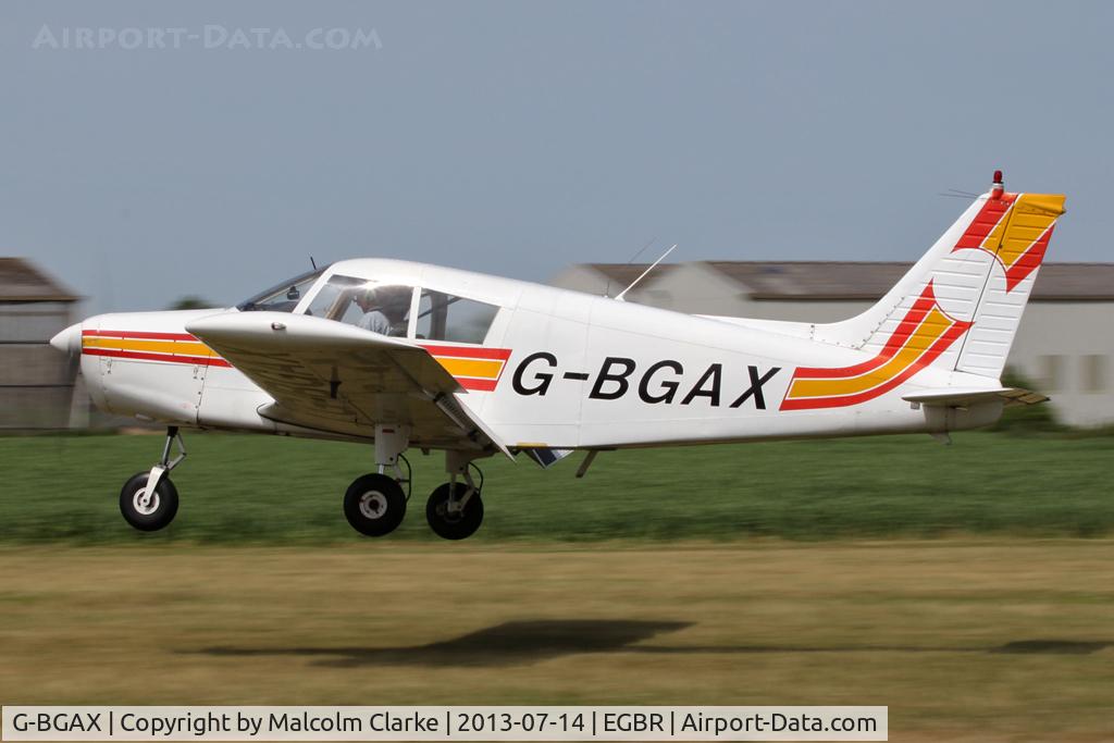 G-BGAX, 1973 Piper PA-28-140 Cherokee C/N 28-7325409, Piper PA-28-140 Cherokee at The Real Aeroplane Company's Wings & Wheels Fly-In, Breighton Airfield, July 2013.