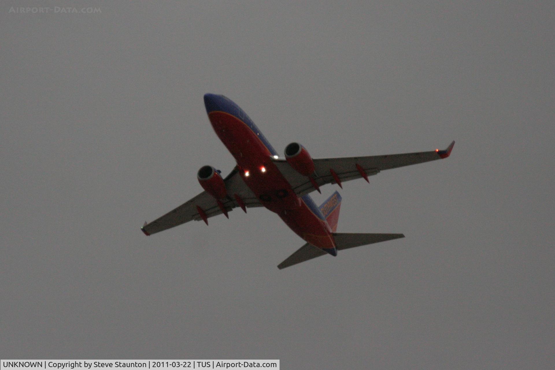 UNKNOWN, Boeing 737 C/N Unknown, Unknown Southwest Airlines Boeing 737 takes off. Taken at Tucson Airport, in March 2011 whilst on an Aeroprint Aviation tour