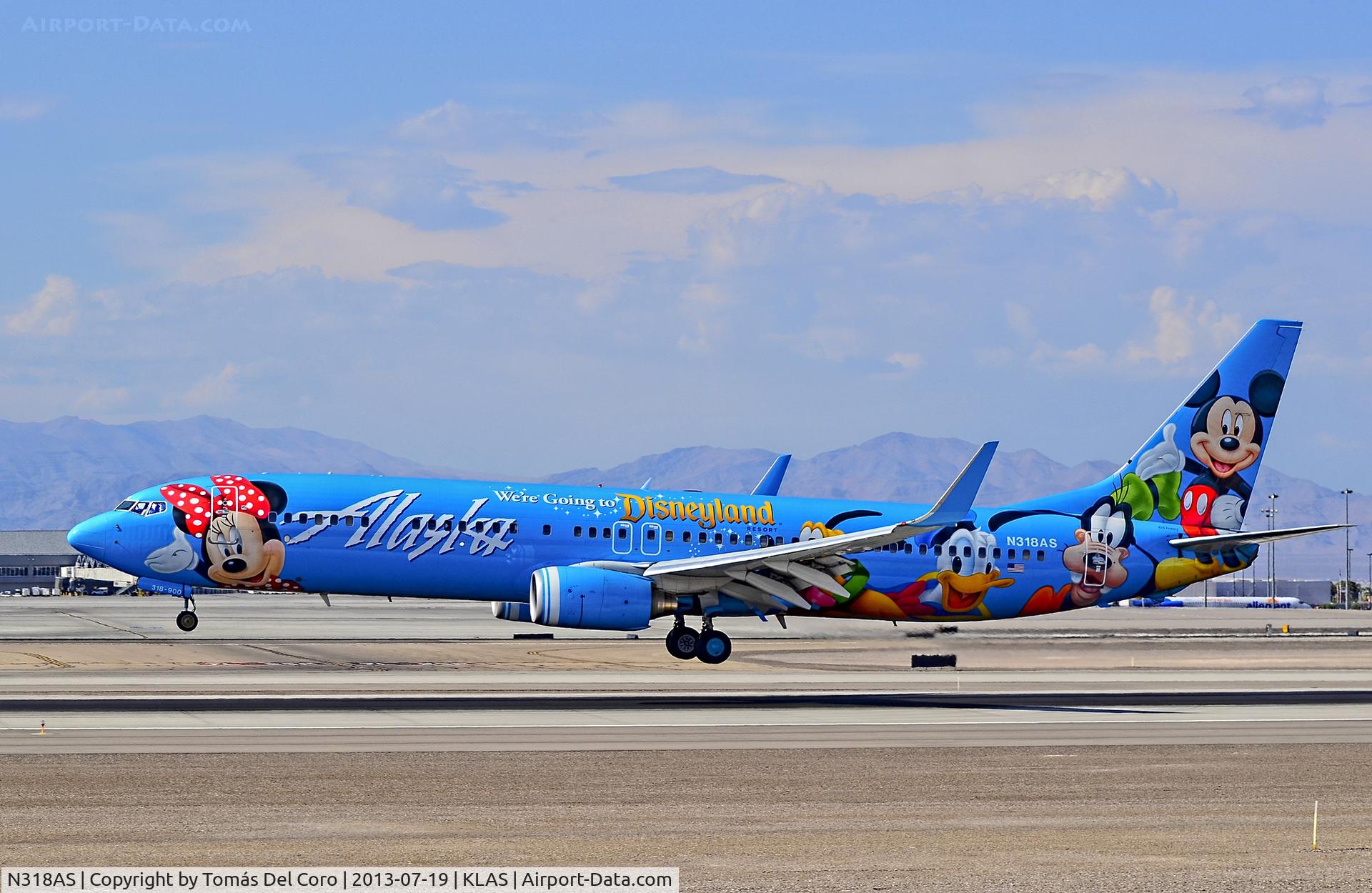 N318AS, 2003 Boeing 737-990 C/N 30018, Alaska Airlines Boeing 737-990 N318AS (cn 30018/1326) Spirit of Disneyland II

McCarran International Airport (KLAS)
Las Vegas, Nevada
TDelCoro
July 19, 2013