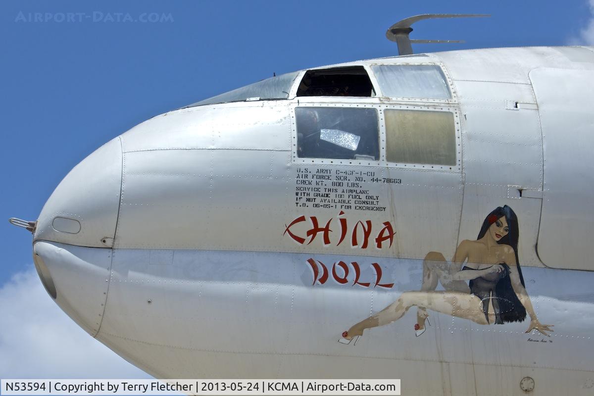 N53594, 1944 Curtiss C-46F Commando C/N 22486, Opportunity for close-up photos of a Curtiss C-46F Commando at Commemorative Air Force Museum at Camarillo , Southern California