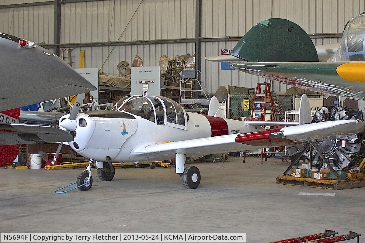 N5694F, 1966 Alon A2 Aircoupe C/N A-194, CAF restoration hangar at Camarillo