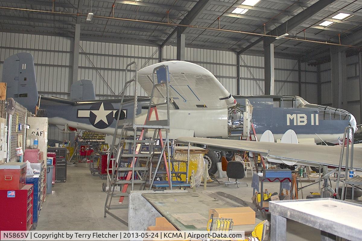 N5865V, 1945 North American B-25J Mitchell Mitchell C/N 108-34263, CAF restoration hangar at Camarillo
