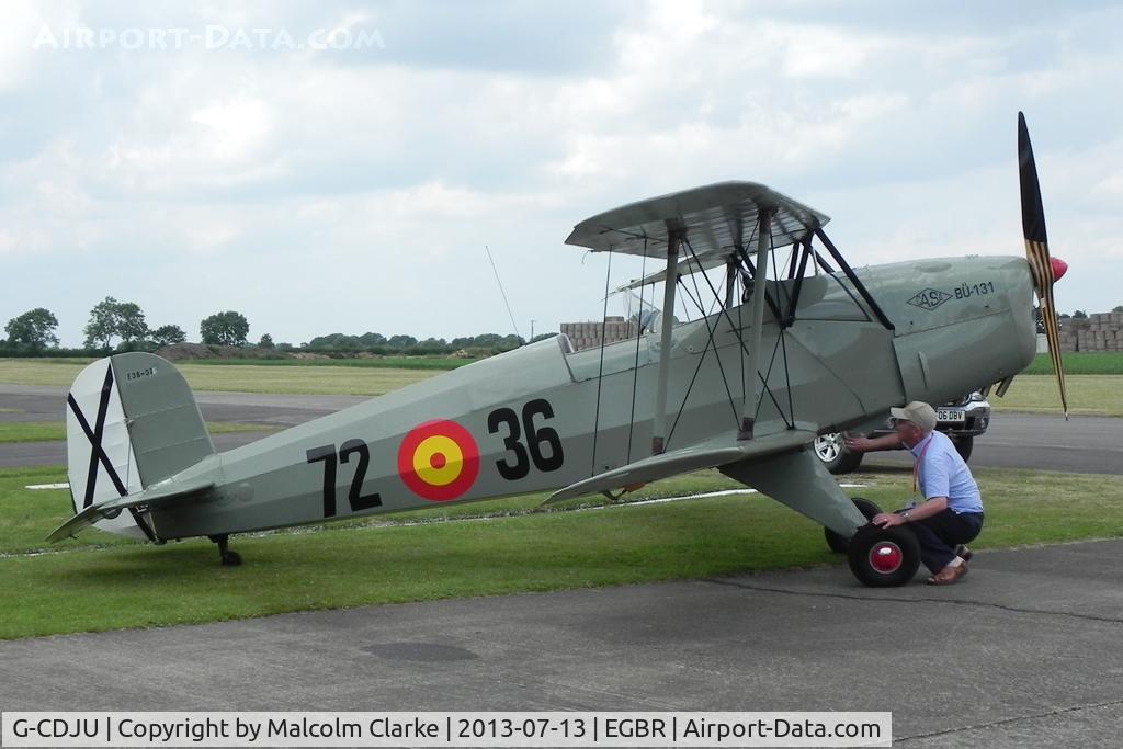 G-CDJU, 1954 CASA 1-131E Jungmann C/N 1078, CASA 1.131E Jungmann Srs 2000 at The Real Aeroplane Company's Bucker Fest, Breighton Airfield, July 14 2013.