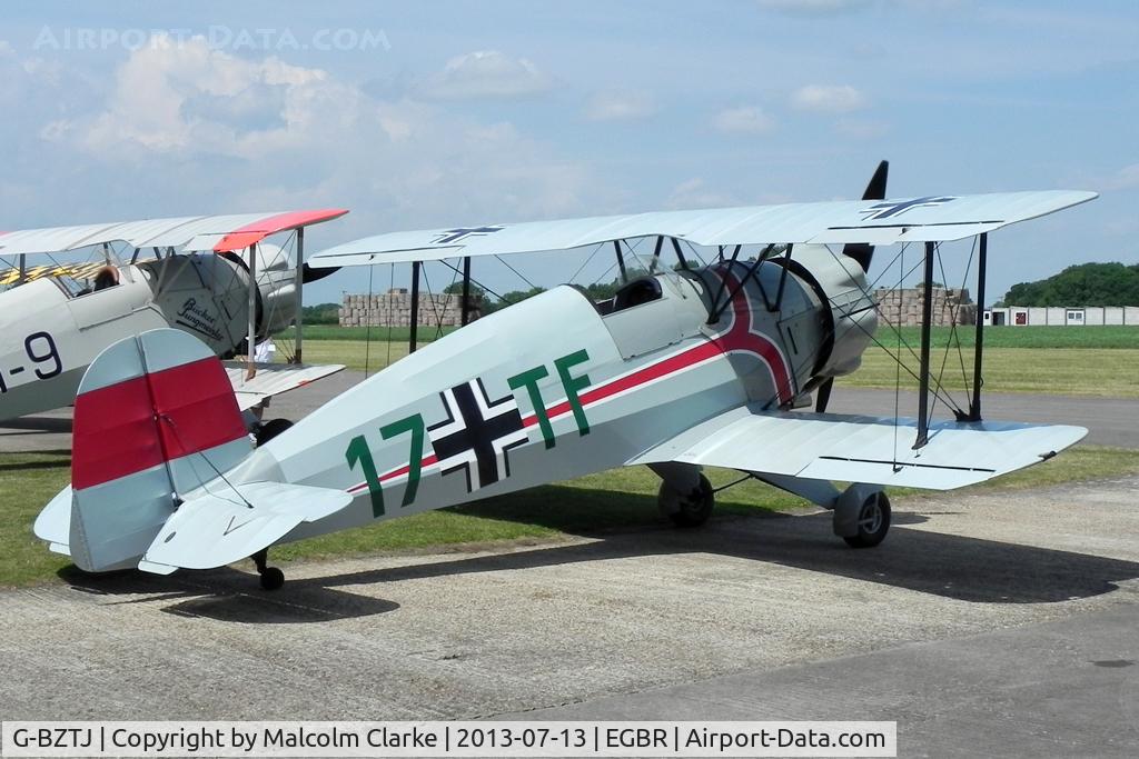 G-BZTJ, 1943 CASA 1-133 Jungmeister C/N 41, Bucker Bu133C Jungmeister at The Real Aeroplane Company's Bucker Fest, Breighton Airfield, July 14 2013.