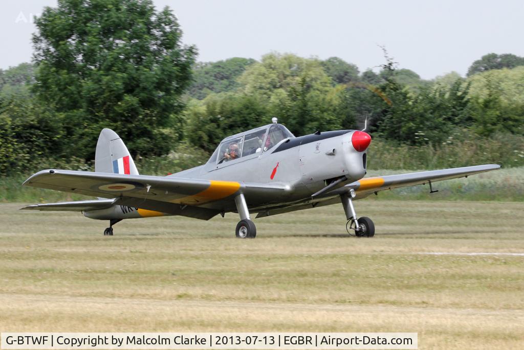 G-BTWF, 1951 De Havilland DHC-1 Chipmunk T.10 C/N C1/0564, De Havilland DHC-1 Chipmunk 22 at The Real Aeroplane Company's Wings & Wheels Fly-In, Breighton Airfield, July 2013.