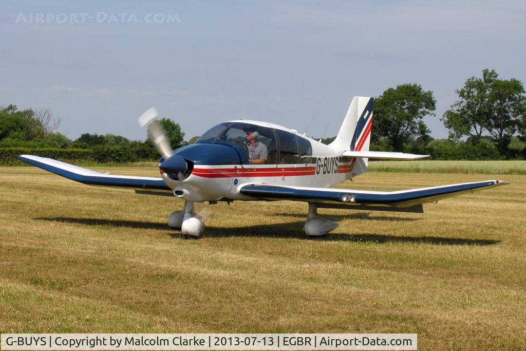 G-BUYS, 1993 Robin DR-400-180 Regent Regent C/N 2197, Robin DR-400-180 Regent at The Real Aeroplane Company's Wings & Wheels Fly-In, Breighton Airfield, July 2013.