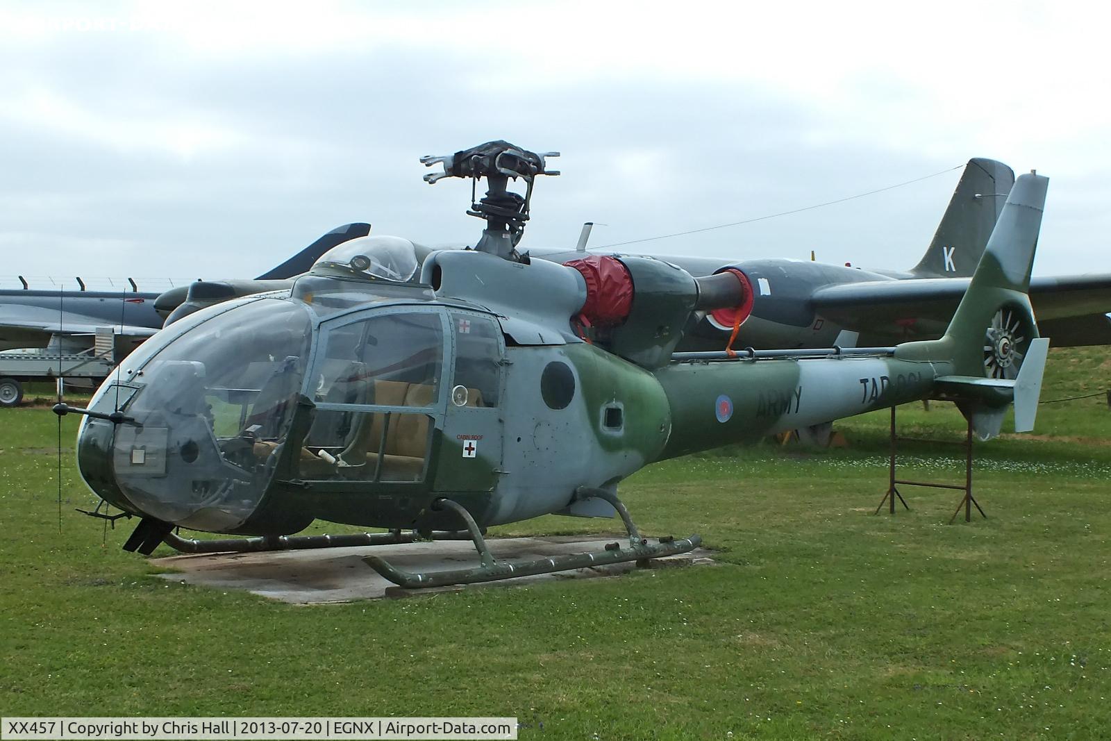 XX457, 1976 Westland SA-341B Gazelle AH1 C/N 1468, Preserved at the East Midlands Aeropark
