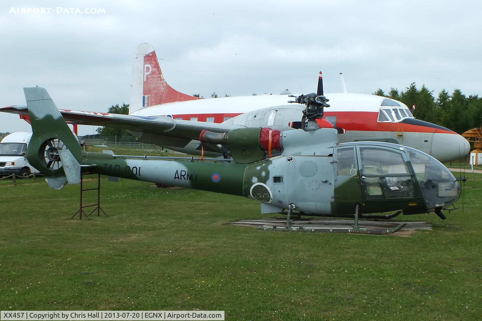 XX457, 1976 Westland SA-341B Gazelle AH1 C/N 1468, Preserved at the East Midlands Aeropark