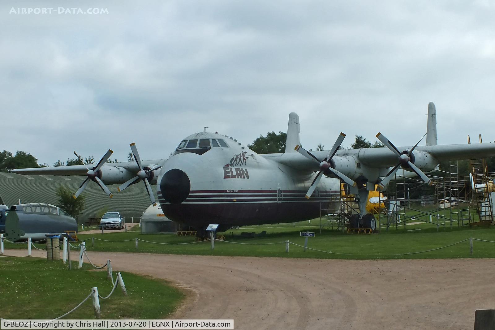 G-BEOZ, 1960 Armstrong Whitworth AW650 Argosy 101 C/N 6660, Preserved at the East Midlands Aeropark