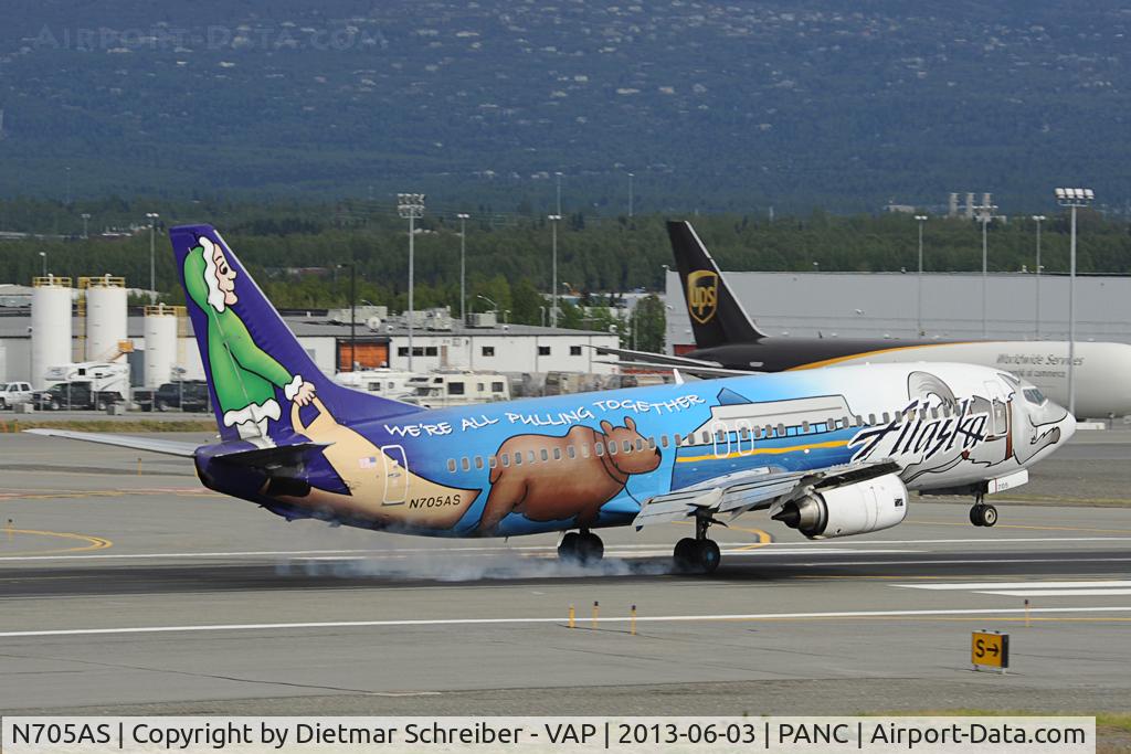 N705AS, 1998 Boeing 737-490 C/N 29318, Alaska Airlines Boeing 737-400