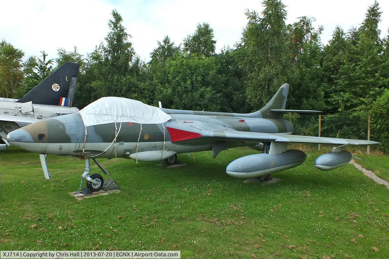 XJ714, 1957 Hawker Hunter FR.10 C/N 41H/688089, Composite airframe built from unwanted spares from WT684, XF383, XM126, XG226, PH-NLH & ET-272, Preserved at the East Midlands Aeropark