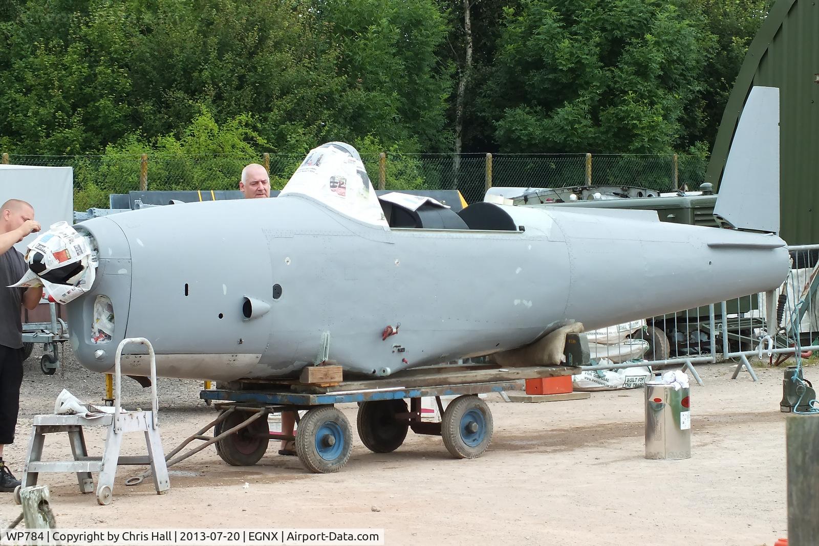 WP784, 1952 De Havilland Chipmunk T10 C/N C1/0674, under restoration at the East Midlands Aeropark