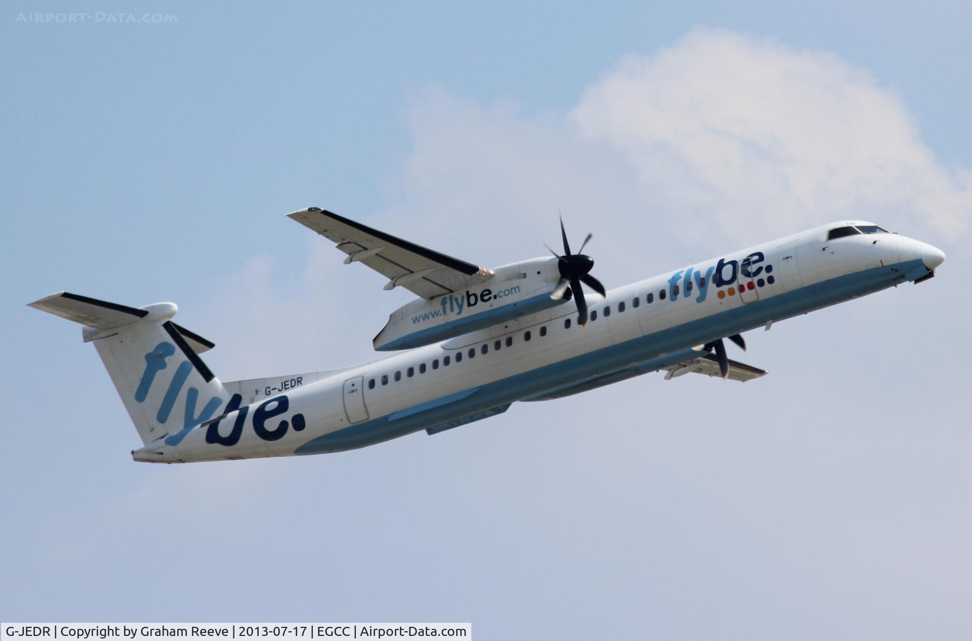G-JEDR, 2003 De Havilland Canada DHC-8-402Q Dash 8 C/N 4087, Just airbourne.